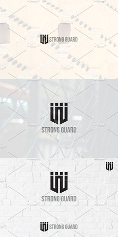 the logo for strong guard is shown in black and white