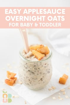 an easy appleauce overnight oats for baby and toddler