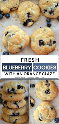 fresh blueberry cookies with an orange glaze are the perfect dessert for any occasion