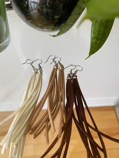 Elegant Brown Dangle Tassel Earrings, Elegant Brown Adjustable Tassel Earrings, Brown Fringe Tassel Earrings As Gift, Brown Dangle Earrings With Tassels, Brown Fringe Tassel Earrings For Gift, Brown Fringed Tassel Earrings Gift, Fringe Drop Tassel Earrings As Gift, Fringe Tassel Drop Earrings As Gift, Gift Tassel Drop Earrings With Fringe