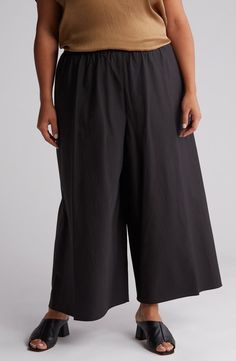 Vince Poplin Bias Cotton Culottes | Nordstromrack Relaxed Fit Cotton Wide-leg Culottes, Cotton Ankle-length Culottes In Solid Color, Spring Cotton Culottes With Cropped Leg, Spring Cotton Cropped Leg Culottes, Spring Cotton Wide Leg Culottes, Spring Cotton Wide-leg Culottes, Summer Cotton Bottoms With Wide Hem, Casual Workwear Bottoms With Wide Hem, Casual Wide Hem Bottoms For Work