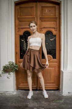 This luxury exclusive design silk skirt is perfect for going out.100 % designed and handmade by Emsilk. I am pleased to offer your garments made to measure at no extra cost. All of my designs can be made in any colors that you see in my shop.* Detail: - Slip skirts go with any tops and beautiful all year around.- Mini skirt with tied straps- Below the knee/ or length of your choice.(midi skirt - 80cm, midi plus skirt - 90cm, maxi long skirt- 110cm- Fit and flatter the curves of your body.- It hu Chic Tiered Ruffled Wrap Skirt, Brown Ruffled Flared Skirt, Elegant Brown Flared Mini Skirt, Elegant Brown Tiered Skirt, Summer Pleated Brown Mini Skirt, Brown Ruffled Tiered Mini Skirt, Summer Brown Pleated Mini Skirt, Chic Brown Ruffled Mini Skirt, Elegant Brown Mini Skirt For Spring