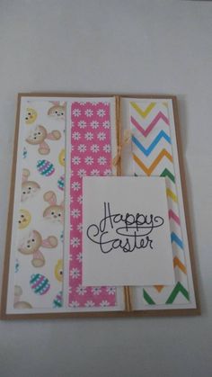 an easter card made with paper and colored papers