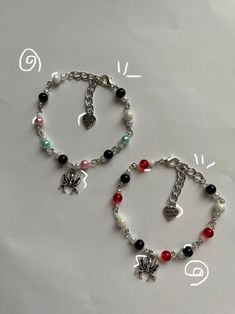 spider man and spider gwen bracelets! Miles and gwen themed :) this price already includes shipping! Men Beads Bracelet, Spiderverse Bracelet, Gwen Bracelet, A Bracelet, Spiderman Matching Bracelets, Miles And Gwen Matching Bracelets, Spider Man And Gwen Bracelet, Spider Man Bracelet, Bracelet Men