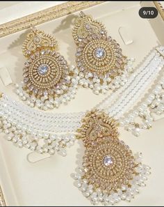 Choker/Necklace  Earrings Bollywood Wedding, Pakistani Jewelry, Pakistani Bridal, Jewellery Sets, Necklace Earrings, Indiana, Jewelry Sets, Choker, Choker Necklace