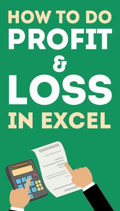 how to do profits and loss in excel book cover with hand holding calculator