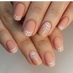 60 Stunning minimal French Nail Art designs that are stylish yet sophisticated - Hike n Dip Polka Dot Nail Art, Henna Nails, Unghie Sfumate, Dot Nail Art, French Nail Art, Polka Dot Nails, Dots Nails, Nail Polish Designs, Manicure E Pedicure