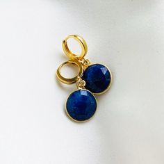 Blue Hoop Earrings For Gift, Gold Sapphire Dangle Earrings, Blue Small Hoop Earrings With Matching Set, Blue Gemstone Hoop Earrings, Blue Drop Earrings, Gold Plated, Blue Gold Plated Drop Earrings, Blue Gold-plated Drop Earrings, Sapphire Hoop Earrings For Gift, Blue Gemstone Huggie Earrings