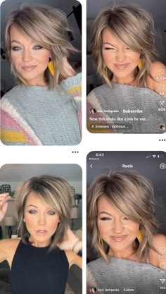 Blowdry Styles, Makeup Challenge, Textured Haircut, Layered Haircuts For Medium Hair, Candy Hair, Short Hairdos, Bob Cuts, Smink Inspiration