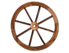 a wooden wheel that is made out of wood and has four spokes on each side