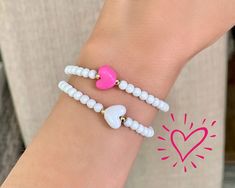 Heart Bead Bracelet Chunky Heart Emoji Bracelets for Kids Gen Z Jewelry Party Favor Gifts - Etsy Trendy Heart Bracelet For Mother's Day, Fun Jewelry With Heart Charm For Gifts, Fun Heart Charm Jewelry For Gifts, Adjustable Playful Heart Bracelet As Gift, Playful Friendship Bracelets With Heart Beads For Gift, Fun Heart Charm Jewelry For Gift, Trendy Hypoallergenic Bracelets For Valentine's Day, Trendy Hypoallergenic Bracelet For Valentine's Day, Pink Heart-shaped Friendship Bracelets As Gift