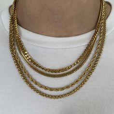 A staple piece of jewelry that all men should have in their collection; the Mr. Jones Chain is fresh on its own or paired with the matching Mr. Jones Bracelet. Minimalist Rope Chain Link Jewelry, Everyday Metal Cuban Link Jewelry, Metal Link Rope Chain Jewelry, Everyday Cuban Link Chain Jewelry, Elegant Rope Chain Jewelry In Cuban Link Style, Classic Everyday Rope Chain Jewelry, Classic Gold-plated Rope Chain Jewelry, Classic Gold Plated Rope Chain Jewelry, Everyday Metal Rope Chain Jewelry