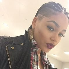 Side Shaved Hair, Side Shaved, Faux Loc, Hair Cut Ideas, Mohawk Hairstyles