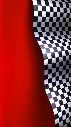 an abstract black and white checkerboard pattern with red wall in the back ground