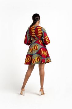 african dresses for women African Print Dress, Long Balloons, African Dresses For Women, Long Sleeve Short Dress, Elegant Wedding Dress, Dresses To Wear To A Wedding, African Dress, Sleeve Designs, African Print