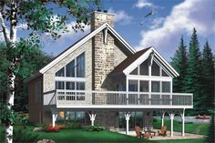 this is an artist's rendering of a house in the woods