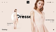 a woman in a pink dress is standing next to the wordpress page for an online store