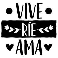 a black and white poster with the words vie rie ama in cursive writing