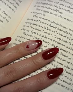 Cherry red nails | valentine’s day nails | bold heart sweet nails for valentine’s day | date night nails #valentines #valentinesdaynails #valentinesnails #cherry #nails #nailart #naildesign #heart #books #frenchnails Red Nails Art, Carcase Iphone, Short Red Nails, Wine Nails, February Nails, Casual Nails, Red Nail, Nails 2024