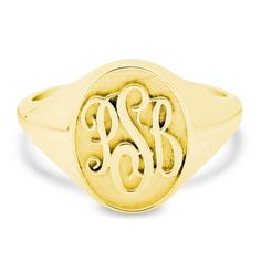 Raised Monogram Signet Ring for Women Classic Adjustable Initial Ring For Anniversary, Fine Jewelry Monogram Initial Ring, Classic Adjustable Initial Ring With Engraving Option, Classic Sterling Silver Monogram Rings, Classic Sterling Silver Rings With Monogram, Classic Monogram Initial Promise Ring, Classic Adjustable Initial Ring, Classic Round Signet Ring With Initials, Classic Personalized Adjustable Engraved Ring