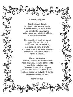 the poem written in spanish is surrounded by holly leaves and other decorative elements, including an ornament