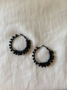 Black Hoops Black Beaded Earrings Crystal Hoop Earring for - Etsy Prom Earrings Black, Adjustable Hoop Earrings With Dangling Beads For Party, Adjustable Dangling Beads Hoop Earrings For Party, Small Hoop Beaded Earrings For Party, Adjustable Hoop Beaded Earrings For Party, Black Hoop Jewelry For Formal Occasions, Party Small Hoop Beaded Earrings, Black Small Hoop Jewelry For Parties, Party Hoop Beaded Earrings