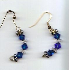 Sapphire Hoops $7.00 Ear Wires, Craft Sale, Deep Blue, Clear Crystal, Gold Tones, Sapphire, Hoop Earrings, Handmade Jewelry, Drop Earrings