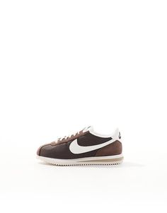 Nike Cortez TXT sneakers in brown | ASOS High-top Sneakers With Vulcanized Sole For Running, Brown Low-top Skate Shoes With Rubber Sole, Nike Sneakers With Gum Sole And Round Toe, Nike Brown Running Shoes For Sports, Brown Nike Running Shoes For Sports, Sporty Brown Skate Shoes With Vulcanized Sole, Brown Low-top Skate Shoes With Contrast Sole, Brown Low-top Sneakers With Rubber Sole, Nike Low-top Running Shoes With Rubber Waffle Outsoles