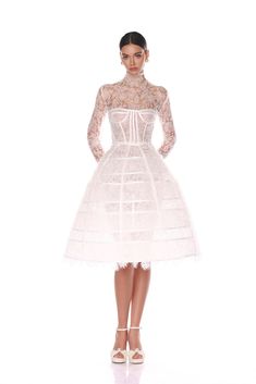 Arabella Lace Midi Dress | La Danse Blanche | Fall 2024 Bridal – BRONX AND BANCO Lace Midi, Lace Midi Dress, Fall 2024, Bronx, Midi Dress, Lace, White