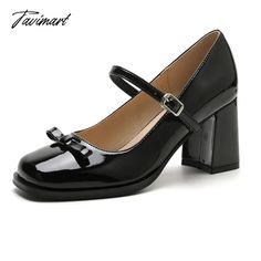 Tavimart Black bow retro high heels Mary Jane College women's single shoes Retro Square Toe Party Heels, Retro Square Toe Heels For Party, Retro Black Heels With Square Toe, Retro Round Toe Heels With Bow, Retro Court Shoes For Party, Mary Jane Heels With Bow And Pointed Toe, Bow Detailed High Heel Office Heels, High Heel Office Heels With Bow, High Heel Bow Heels For Office