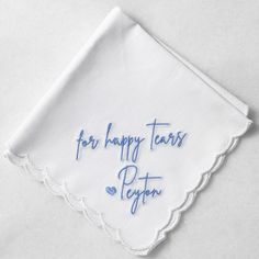 For Happy Tears Custom Embroidered Wedding Handkerchiefs for Bride or Mother of the Bride Handkerchief For Bride, Mother Of Bride Handkerchief, Gift To Mother Of The Bride, Gift For Bride Who Lost Mother, Cool Wedding Gifts For The Couple, Bridesmaid Embroidery Gifts, Mother Of The Bride Wedding Gift, Gifts For Mother Of Bride, Wedding Day Gifts For Bride