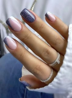 Short Acrylic Nails Designs, White Nail, Dipped Nails, Elegant Nails, Classy Nails, Bling Nails, Short Acrylic Nails