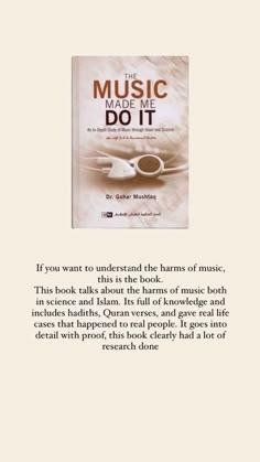 the music made me do it book is displayed in front of a white background with brown lettering