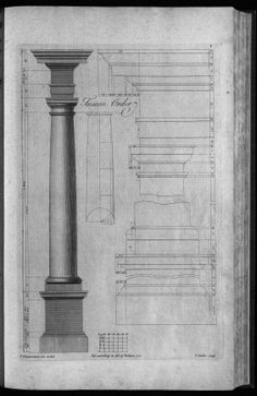 an architectural drawing of a column