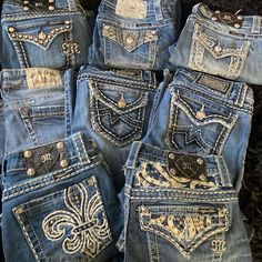 Never Worn Jeans, Very Good Condition Need Gone Asap Sizes- 25,26,27,28,30, And 5 Chloe Boots, Worn Jeans, How To Stretch Boots, Raw Hem Jeans, Jeans Bootcut, Miss Me Jeans, Jeans Color, Cut And Color, Miss Me