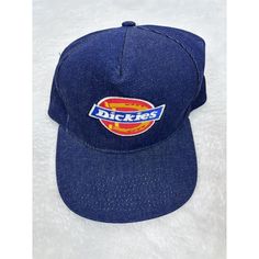 Vintage Original Dickies Denim Hat. Adult Adjustable. New Without Tags. We Ship Fast, Within 24 Hours And Same Day When Possible! Denim Cap For Streetwear, Denim Streetwear Cap, Vintage Blue Baseball Cap With Embroidered Logo, Casual Blue Dad Hat With Flat Bill, Casual Denim Trucker Hat, Denim Snapback Baseball Cap For Streetwear, Retro Blue Hats With Embroidered Logo, Retro Blue Hat With Embroidered Logo, Blue Retro Hat With Embroidered Logo