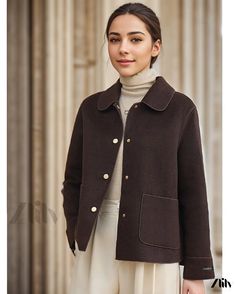 Zlily - Double-Sided Wool Coat: Open Shawl Wool Jacket, Short Overcoat Wool Jacket, Wool Coat, Shawl, Double Sided, Harry Potter, Solid Color, Wool, Pattern, Clothes