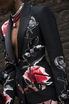 Rose Collage, Peg Trousers, Silk Rose, Tuxedo Jacket, Thread Embroidery, Silk Roses, Instagram A