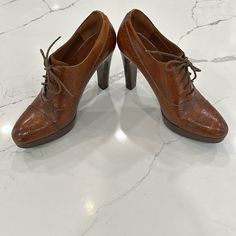 Great Condition, No Tears Or Rips Platform 1” Heel Height 4” Lace Up Elegant Ralph Lauren Round Toe Heels, Ralph Lauren High Heels For Formal Occasions, Ralph Lauren Formal High Heels, Ralph Lauren Elegant Formal Heels, Elegant Ralph Lauren Formal Heels, Ladies Who Lunch, Lauren Brown, Ralph Lauren Shoes, Ralph Lauren Collection