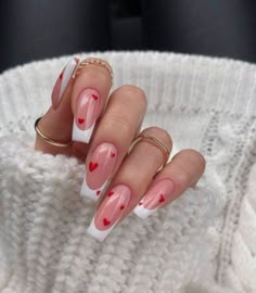 February Nails, Work Nails, Acrylic Nails Coffin Short, Pink Acrylic Nails, Heart Nails, Fire Nails