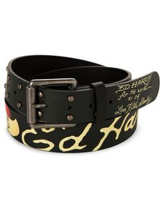 Add some flare to your outfits with this officially licensed Ed Hardy belt. This belt highlights Ed's iconic Love Kills Slowly design and is adjustable. Officially licensed Adjustable Dimensions: 47" H x 1.5" W Care: Spot clean only Imported Love Kills Slowly, Bad And Bougie, Love Kills, Trendy Belts, Expensive Gifts, Mens Fashion Streetwear, Fashion Belts, Jewelry Lookbook, Ed Hardy