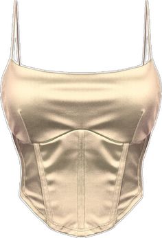 Gold Bustier Crop Party Satin Crop Top With Boned Bodice, Satin Crop Top With Boned Bodice For Party, Sleeveless Crop Top With Boned Bodice For Night Out, Chic Cropped Crop Top With Corset Back, Evening Sleeveless Crop Top With Built-in Bra, Sleeveless Crop Top With Built-in Bra For Evening, Fitted Gold Tank Top For Party Season, Chic Boned Bodice Camisole For Night Out, Sleeveless Satin Top With Boned Bodice