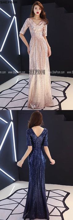 Elegant vneck sequined long formal dress with sleeves adl059. Click to shop now. Free stable shipping world-wide! Glamorous V-neck Sequined Maxi Dress, V-neck Sequin Maxi Dress For Party Season, Sequin V-neck Evening Dress For Party Season, Sequin V-neck Maxi Dress For Party Season, V-neck Maxi Dress For Banquet And Party Season, Glamorous Sequined V-neck Dress For Formal Events, Glamorous Sequined V-neck Dress For Formal Occasions, V-neck Sequin Dress For Banquet, Formal V-neck Sequin Dress