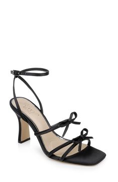 PRICES MAY VARY. Kiyomi Delicate Sandal with Bow Straps Black Heels Prom, Music Video Outfits, Graduation Heels, Grad Outfits, Bow Straps, Jewel Badgley Mischka, Junior Prom, Black Strappy Heels, High Heels Boots