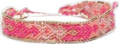 a pink and gold bracelet with beads on it