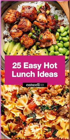 the cover of 25 easy hot lunch ideas