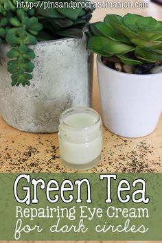 Eye Cream Recipe, Green Tea Skin Care, Cream For Dark Circles, Diy Beauty Products, Homemade Lotion, Diy Kosmetik, Eye Circles