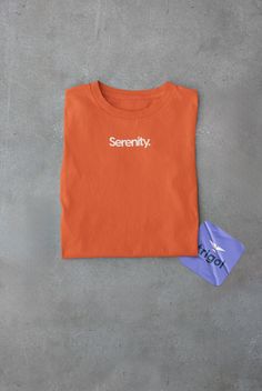 "Serenity | Minimalist tshirt for women stylish shirt for men motivational t-shirt Serenity minimal tee Looking for a super comfy and high-quality T-shirt? Our unisex options are seriously top-notch. We've got all the details you need to make a smart choice, so you can confidently rock that tee. Product Features: - 100% Airlume combed and ringspun cotton (fiber content may vary for different colors) - Light fabric (4.2 oz/yd² (142 g/m - Tear away label - Runs true to size Sizing: This style is a unisex T-shirt, so you can rest assured it will look great on everyone. If you are unsure of the size you need, please refer to the size chart in the pictures. Care Instructions: To keep your T-shirt looking fresh and new, we recommend machine washing it in warm water (max 40C or 105F) and tumble d Minimal Tee, Minimal Tshirt, Minimalist Tshirt, Typography Minimalist, Mom Tee Shirts, Minimalist Shirts, Tshirt For Women, Photographer Shirts, Comfy Shirts