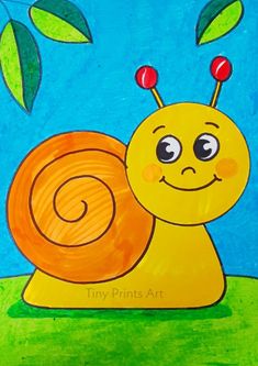 a child's drawing of a snail