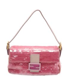 fendi sequin baguette bag - Google Search Pink Lizard, Fendi Baguette Bag, Dream Bags, Fendi Baguette, Baguette Bag, Pink Sequin, Pink Satin, Pink Bag, Seals